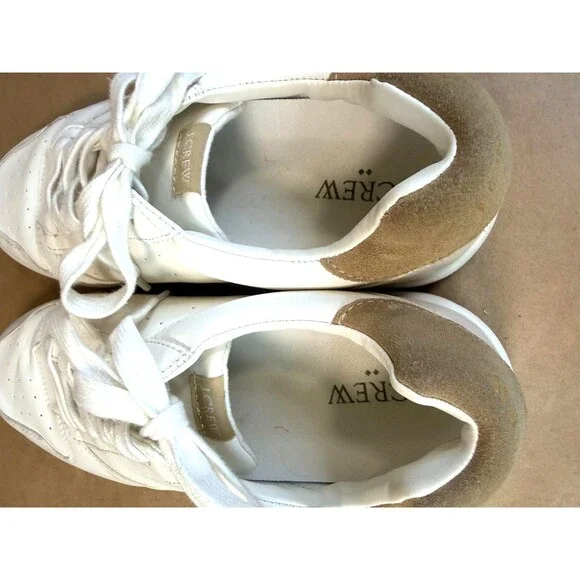 J. Crew White Leather Court City Tour Sneakers (Gum Sole) Preppy, Casual Size 8 - Picture 13 of 15